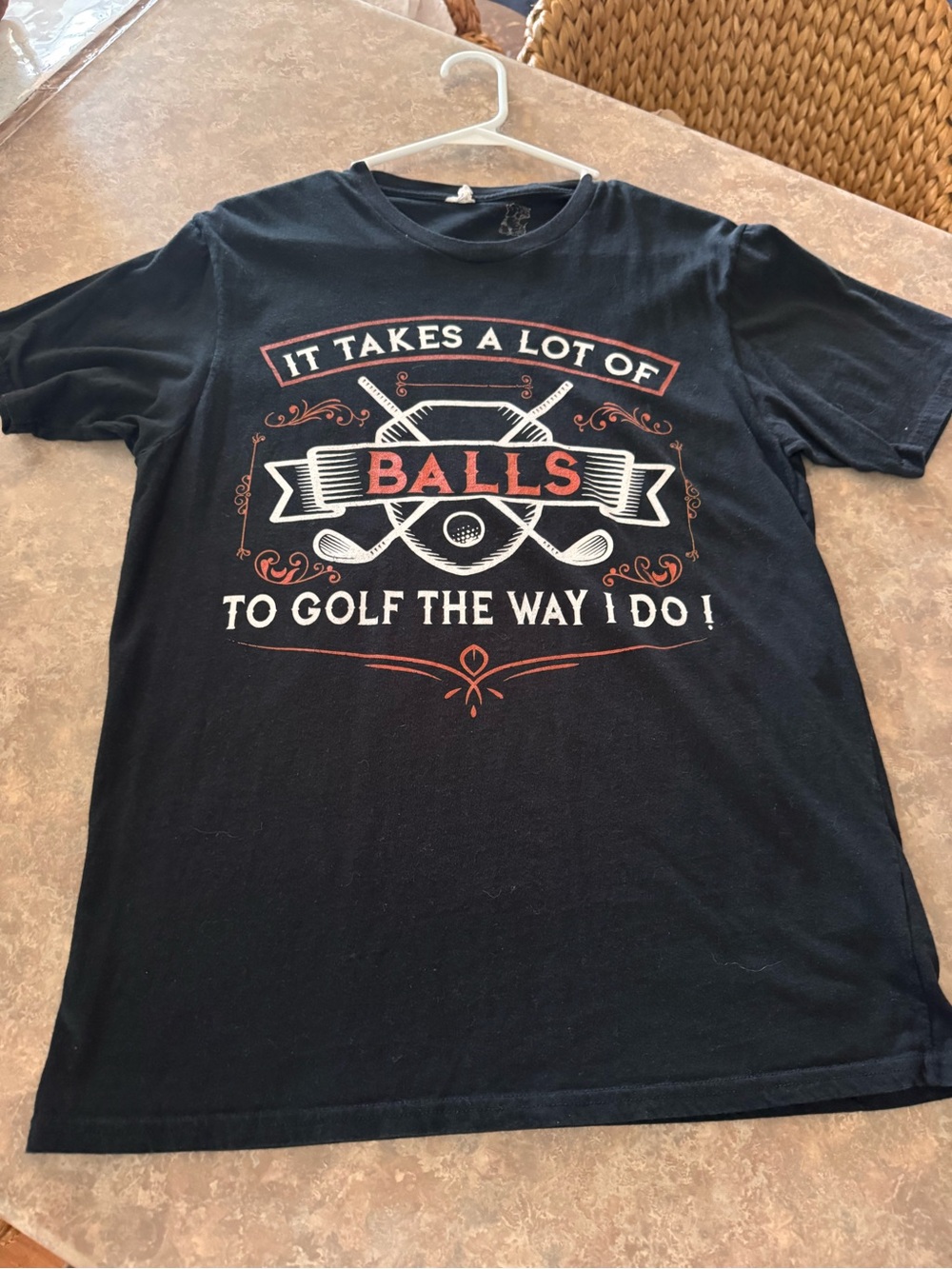 ⛳️Men's Black Short-Sleeve Golf Graphic Tee It Takes Balls to Golf⛳️